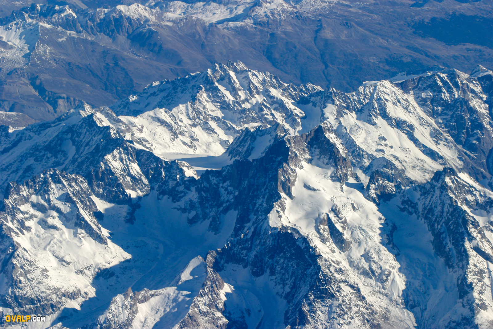 Massif des Ecrins vu du ciel