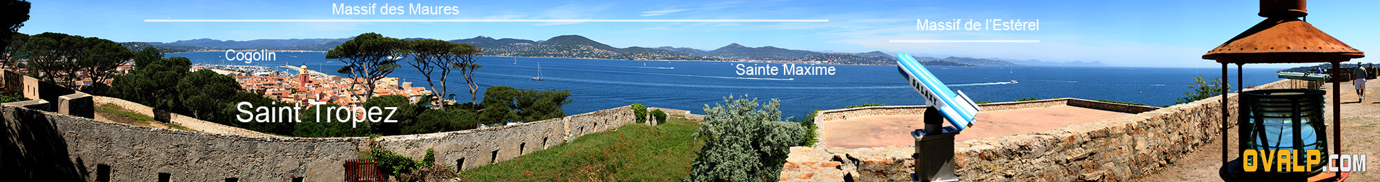 Panorama citadelle saint tropez avec legende