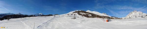 Ski Pelvoux Vallouise bas des pistes à Puy Aillaud
