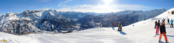 Sommet station ski Pelvoux Vallouise piste de la crête