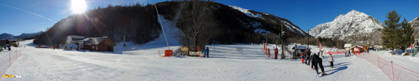 Station Ski Pelvoux Vallouise Bouisset, zone débutant (pistes vertes)
